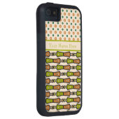 グリーンティール（緑がかった色）ブラッククリームトライバルiPhone 5 Xtreme Case Case-Mate iPhoneケース (裏面/右)