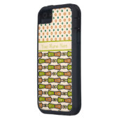 グリーンティール（緑がかった色）ブラッククリームトライバルiPhone 5 Xtreme Case Case-Mate iPhoneケース (裏面左)