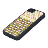 グリーンティール（緑がかった色）ブラッククリームトライバルiPhone 5 Xtreme Case Case-Mate iPhoneケース (下部)