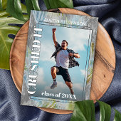 グリーンティール（緑がかった色）ブルーグレー卒業発表 ポストカード