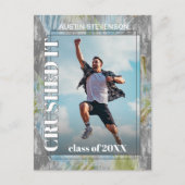 グリーンティール（緑がかった色）ブルーグレー卒業発表 ポストカード (正面)