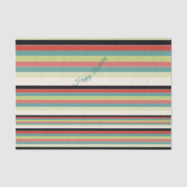 グリーンティール（緑がかった色）モダンストライプ 薄葉紙