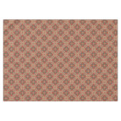 グリーンティール(緑がかった色)ラストオレンジベージュブラウンレッドトライバルアート テーブルクロス (正面(横))