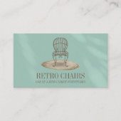 グリーンティール（緑がかった色）レトロ家具デコーチェア 名刺 (正面)