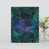 グリーンティール（緑がかった色）大理石銀河系スクラップブック紙シート (スタンド正面)