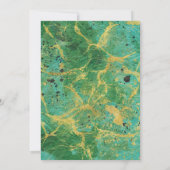 グリーンティール(緑がかった色)金ゴールド抽象芸術誕生日招待状 招待状 (裏面)