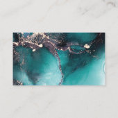 グリーンティール(緑がかった色)金ゴールド水彩インク名刺 名刺 (裏面)