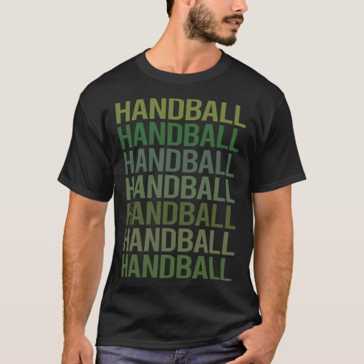 グリーンテキストハンドボール Tシャツ (正面)