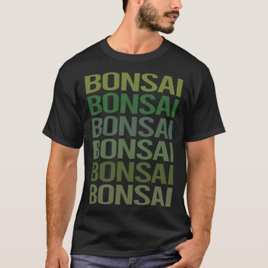 グリーンテキスト盆栽 Tシャツ (正面)