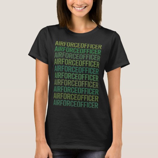 グリーンテキスト - 空軍将校 Tシャツ (正面)