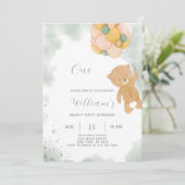 グリーンテディ誕生日招待状 招待状 (スタンド正面)