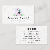 グリーンテニスコートイラストレーションプロフェッショナルスポーツ 名刺 (正面/裏面)