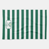 グリーンテニストライプのスカスタムティーカントリークラブ キッチンタオル (横)