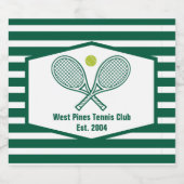 グリーンテニストライプのスカスタムティーカントリークラブ スパークリングワインラベル (シングルラベル)