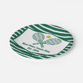 グリーンテニストライプのスカスタムティーカントリークラブ ペーパープレート (アングル)