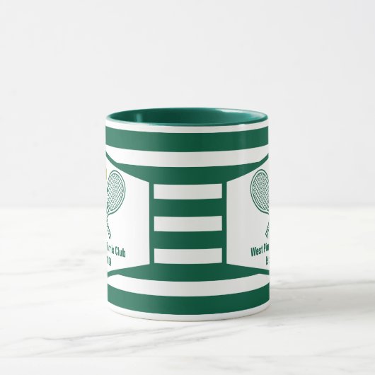 グリーンテニストライプのスカスタムティーカントリークラブ マグカップ (中央)