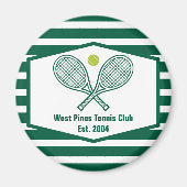 グリーンテニストライプのスカスタムティーカントリークラブ マグネット (正面)