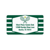 グリーンテニストライプのスカントリークラブ差出人住所 ラベル (正面)