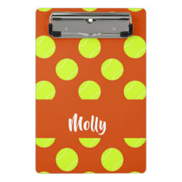 グリーンテニスボールのオレンジ色のパターン ミニクリップボード