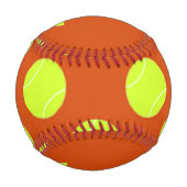 グリーンテニスボールのオレンジ色のパターン 野球ボール (裏面)