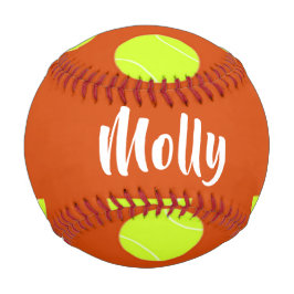 グリーンテニスボールのオレンジ色のパターン 野球ボール