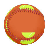 グリーンテニスボールのオレンジ色のパターン 野球ボール (正面左)