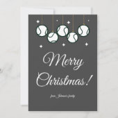 グリーンテニスボールスターズホリデークリスマスカード シーズンカード (正面)