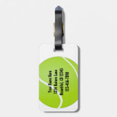 グリーンテニスボールラブ ラゲッジタグ (裏面縦)