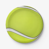 グリーンテニスボール誕生日パーティープレート ペーパープレート (正面)