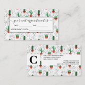 グリーンテラコッタサボスポット(ばちゃばちゃ)跳ねるパターン 予約カード (正面/裏面)