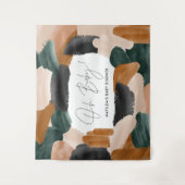 グリーンテラコッタ抽象水彩ベイビーシャワー タペストリー (正面)