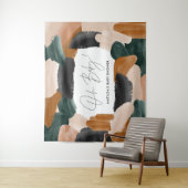 グリーンテラコッタ抽象水彩ベビーシャワー タペストリー (インサイチュ)