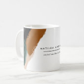 グリーンテラコッタ抽象芸術水モダン色 コーヒーマグカップ (正面左)