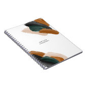 グリーンテラコッタ抽象芸術水モダン色 ノートブック (右側)