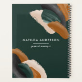 グリーンテラコッタ抽象芸術水モダン色 プランナー手帳 (裏面)