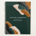 グリーンテラコッタ抽象芸術水モダン色 プランナー手帳<br><div class="desc">グリーンテラコッタ抽象芸術水モダン色ビジネスプランナーデザイン。</div>