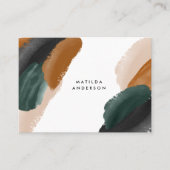 グリーンテラコッタ抽象芸術水モダン色 名刺 (正面)