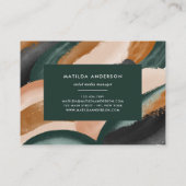 グリーンテラコッタ抽象芸術水モダン色 名刺 (裏面)