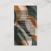 グリーンテラコッタ抽象芸術水モダン色 名刺 (裏面)