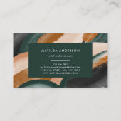 グリーンテラコッタ抽象芸術水モダン色 名刺 (裏面)