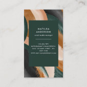 グリーンテラコッタ抽象芸術水モダン色 名刺 (裏面)