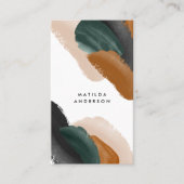 グリーンテラコッタ抽象芸術水モダン色 名刺 (正面)