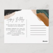 グリーンテラコッタ抽象芸術水彩誕生日 ポストカード (裏面)