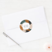 グリーンテラコッタ抽象芸術水彩誕生日 ラウンドシール (封筒)