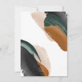 グリーンテラコッタ抽象芸術水彩誕生日 招待状 (裏面)