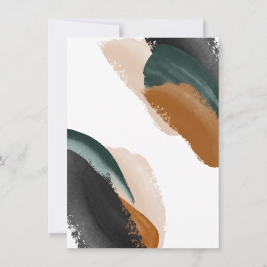 グリーンテラコッタ抽象芸術水彩誕生日 招待状 (裏面)