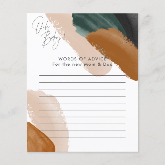 グリーンテラコッタ水色ベビーシャワーゲームフライヤー チラシ (正面)