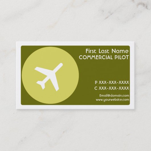 グリーンテーマパイロットシンプル名刺 名刺 (正面)