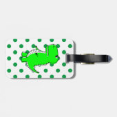 グリーンディオナンスグリーン水玉模様名前をカスタムする ラゲッジタグ (裏面横)