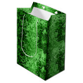 グリーンディスコグリッターとキラキラ ミディアムペーパーバッグ (正面アングル)